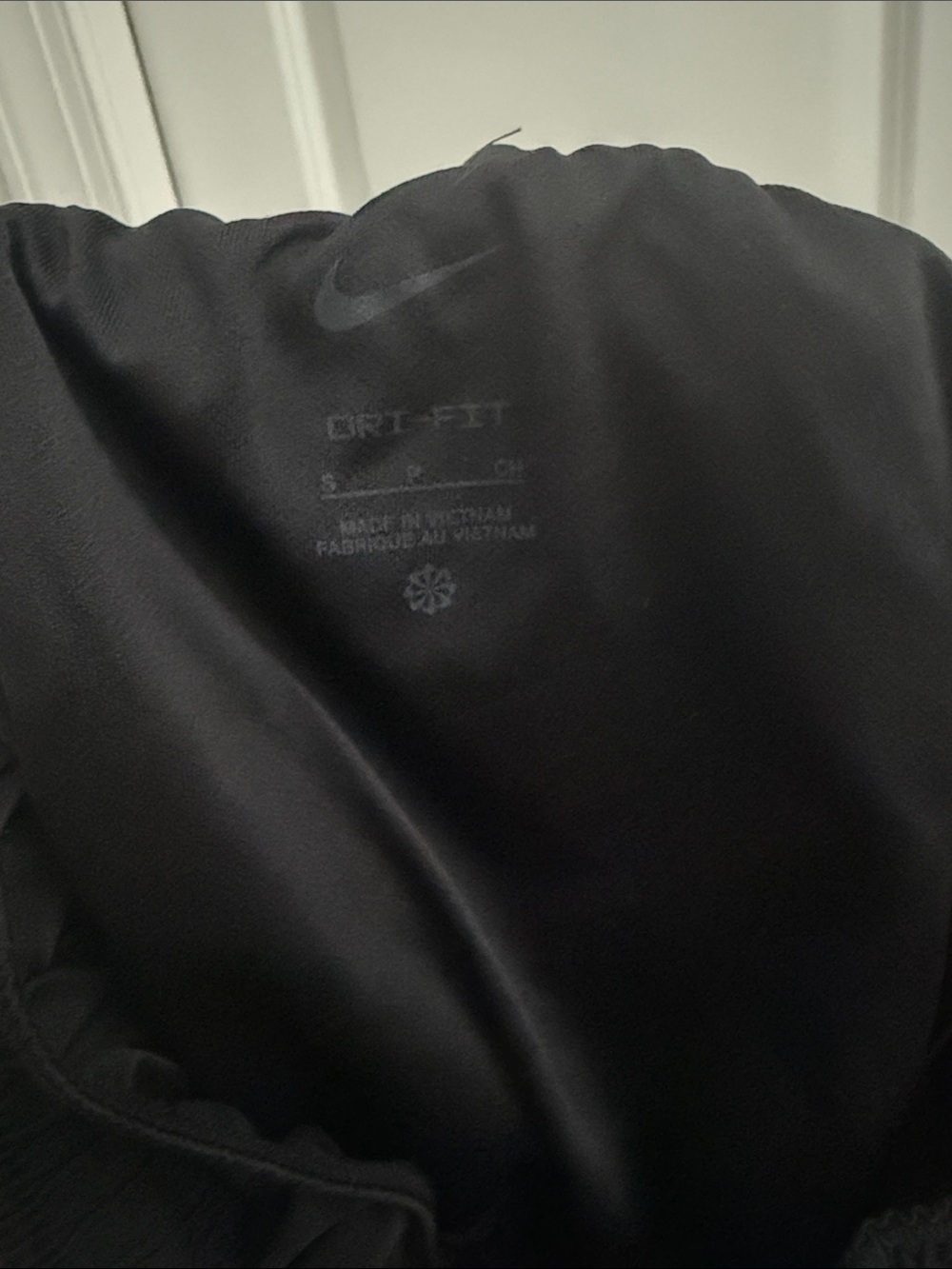 Nike Black Women's Athletic Shorts with White Trim - Picture 2 of 3